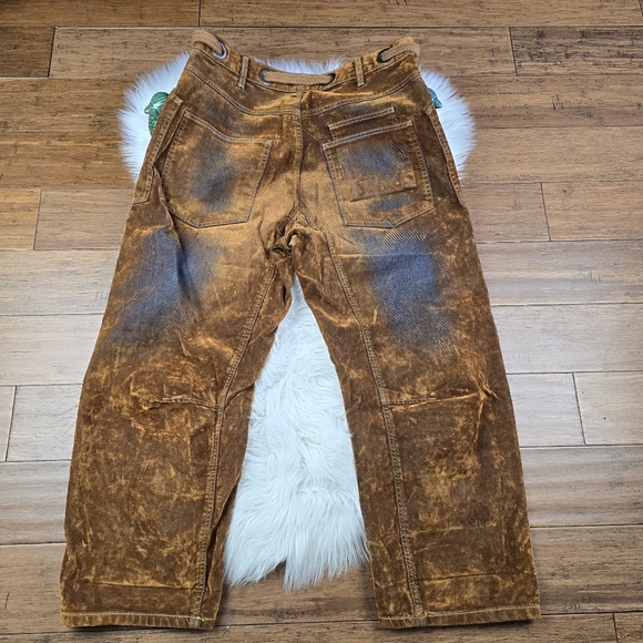 We The Free Flocked Moxie Barrel Jeans Rust Size 29 - Picture 6 of 16